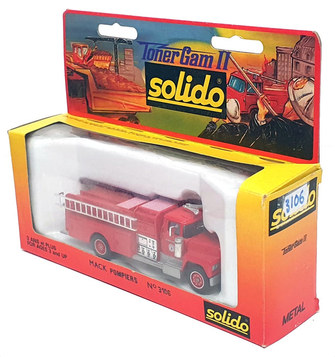 Solido Toner Gram II 1/60 Scale 3106 - Mack Fire Engine Truck - Red