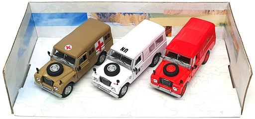 Cararama 1/43 Scale 035376 - 3x Land Rover Set UN Ambulance Fire