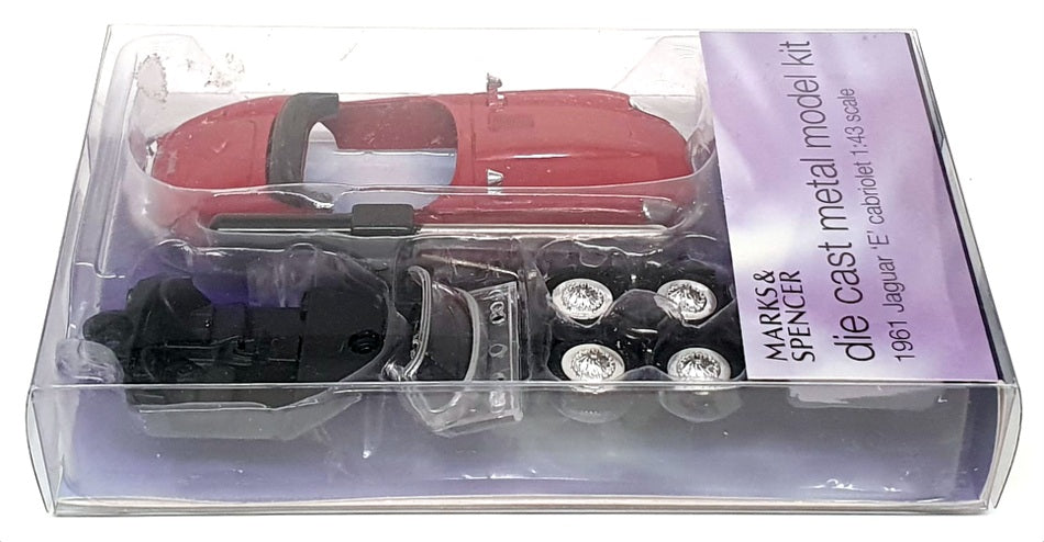 Marks & Spencer 1/43 Scale Model Kit 2146 - 1961 Jaguar E Cabrio - Red