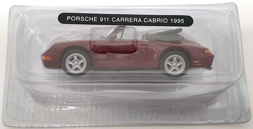 Deagostini 1/43 Scale COD 028 - 1995 Porsche 911 Carrera Cabrio - Burgundy
