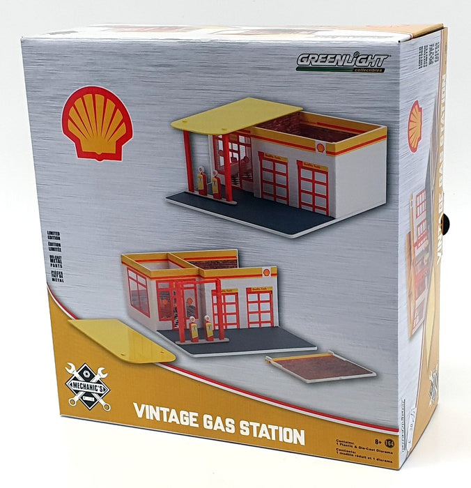 Greenlight 1/64 Scale Model Garage 57073 - Vintage Gas Station Shell