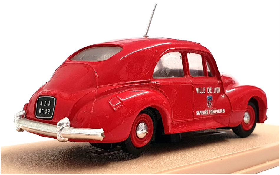 Eligor 1/43 Scale 1192 - 1954 Peugeot 203 Ville De Lyon Fire Car - Red