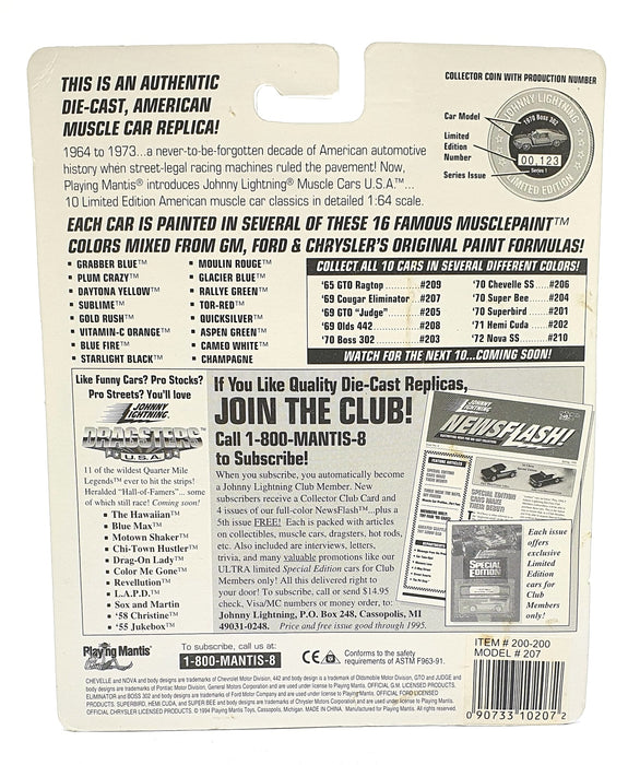 Johnny Lightning 1/64 Scale 200-200 Muscle Cars USA 1969 Mercury Eliminator Pink