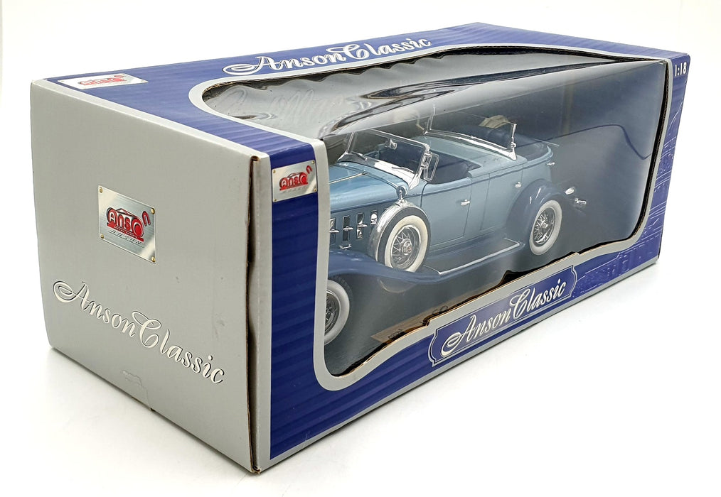 Anson 1/18 Scale Diecast 30383 - 1932 Cadillac Sport Phaeton Blue Two Tone