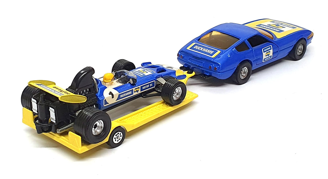 Corgi GS29 - Ferrari Daytona & F1 Surtees On Trailer Duckhams - Blue/Yellow
