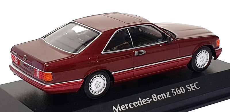 Maxichamps 1/43 Scale 940 035124 - 1986 Mercedes Benz 560 SEC - Met. Red