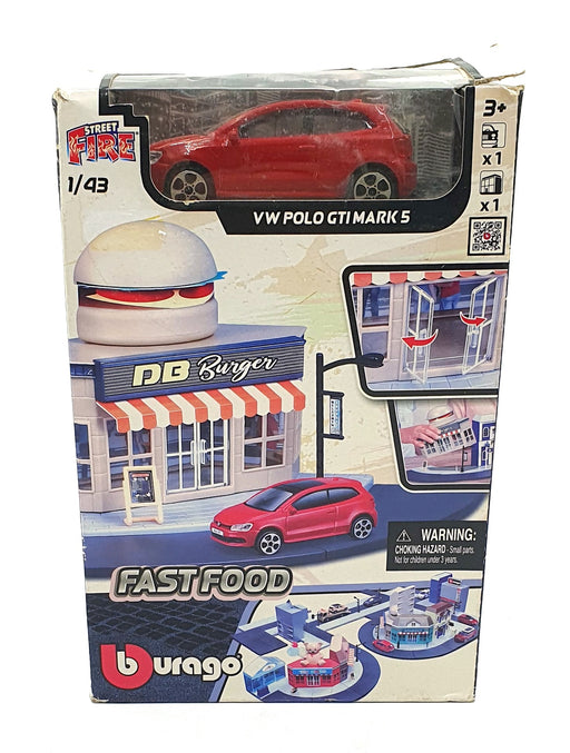 Burago 1/43 Scale Diecast #18 31504 - VW Polo GTI Mk5 And Fast Food Store