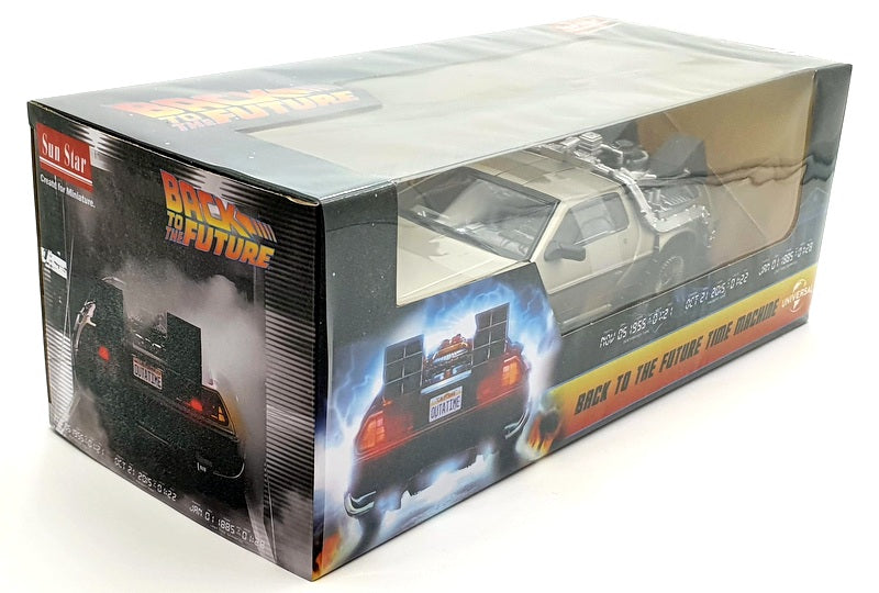 Sun Star 1/18 Scale Model Car 2711 - Deloren Back To The Future - Silver