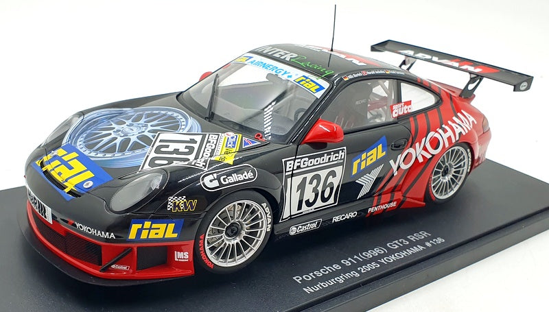 Porsche 911 GT3 RSR Auto Art 1/18 – Yokohama 2005 #136 – Occasion