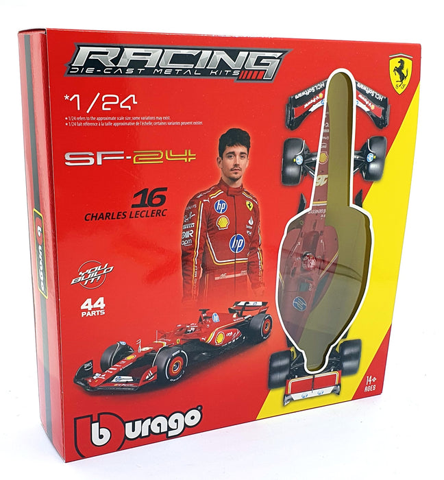 Burago 1/24 Scale Metal Kit 18-26856 - Ferrari SF-24 #16 2024 - LeClerc