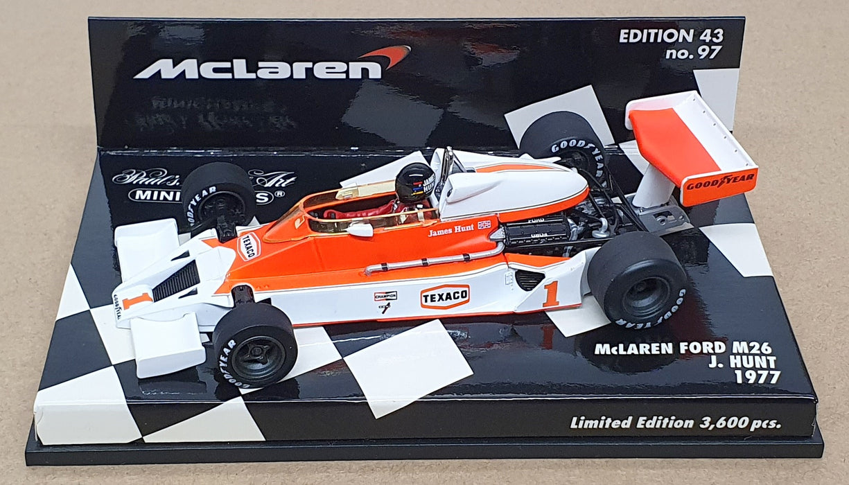Minichamps 1/43 Scale 530 774301 - F1 McLaren Ford M26 J. Hunt 1977