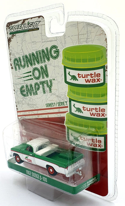 Greenlight 1/64 Scale 41070-B - 1962 Dodge D-100 Turtle Wax - White/Green