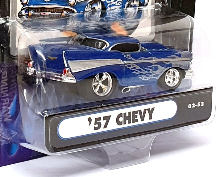 Muscle Machines 1/64 Scale 71161 02-52 - 1957 Chevrolet Chevy - Blue/Silver