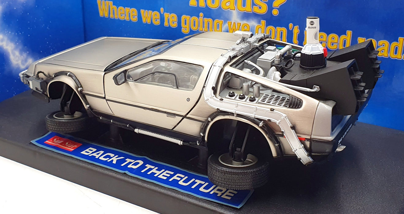 Sun Star 1/18 Scale 2710 Back To The Future Part 2 Flying Time Machine Delorean