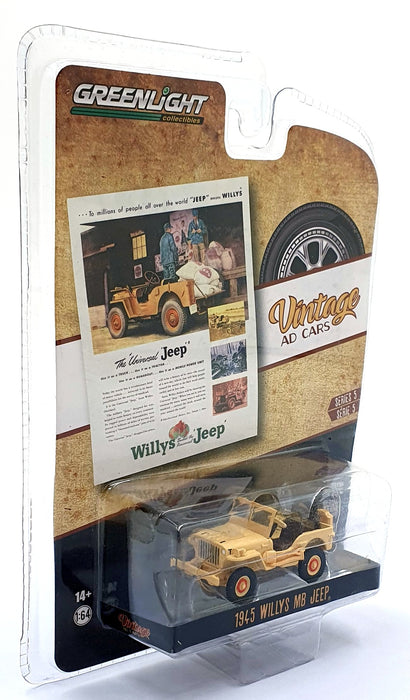 Greenlight 1/64 Scale 39080-A - 1945 Willy's MB Jeep - Cream