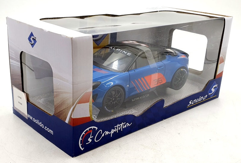 Solido 1/18 Scale Diecast S1801605 - 2019 Alpine A110 Cup #36 - Blue