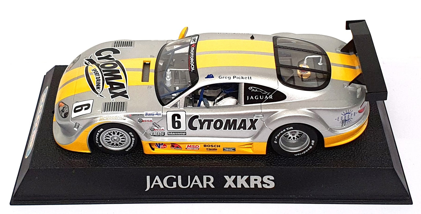 Scalextric 1/32 Scale Slot Car C2761 - Jaguar XKRS Cytomax #6 - Silver/Yellow