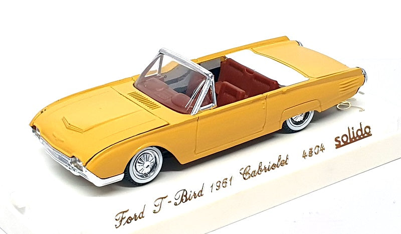 Solido 1/43 Scale Diecast 4504 - 1961 Ford Thunderbird Cabriolet - Yellow