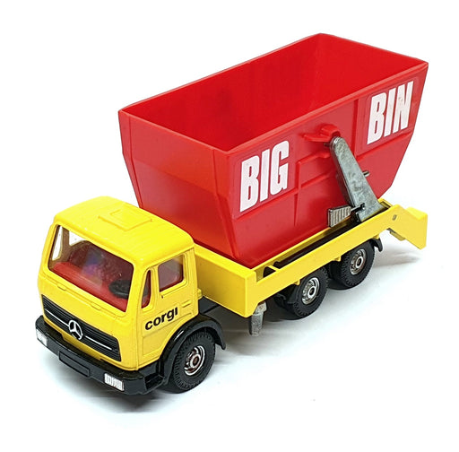 Corgi 14cm Long Original Diecast 1119 - Mercedes Loadlugger Truck - Yellow/Red