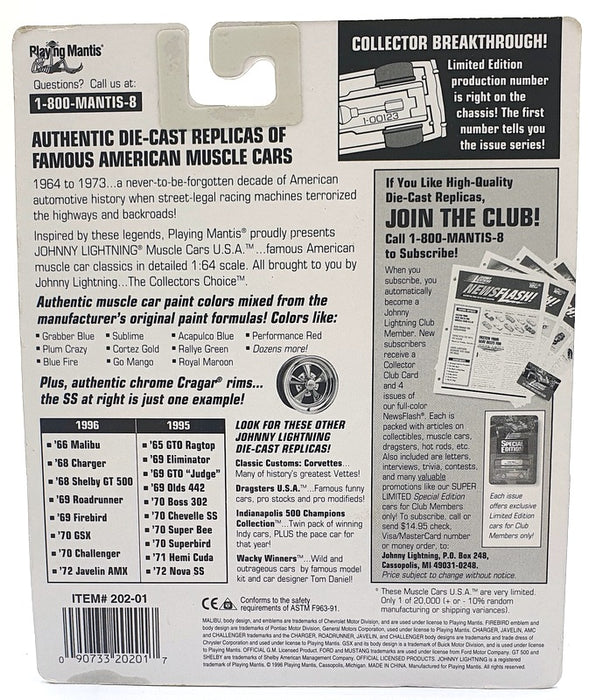 Johnny Lightning 1/64 Scale 202-01 - Muscle Cars USA 1970 Dodge Challenger Green