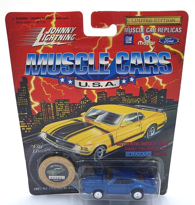 Johnny Lightning 1/64 Scale 200-210 Muscle Cars 1969 Olds 442 - Blue