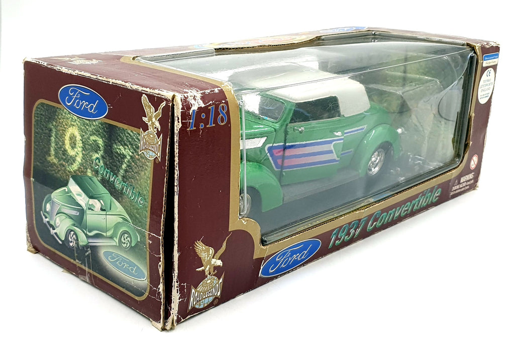 Road Signature 1/18 Scale Diecast 92239 - 1937 Ford Convertible - Green