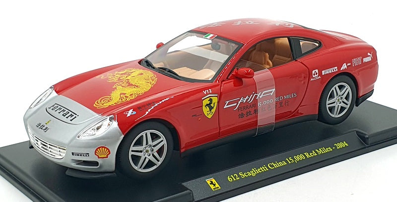 Burago 1/24 Scale Diecast 191223F 2004 Ferrari Scaglietti China Red Miles Red