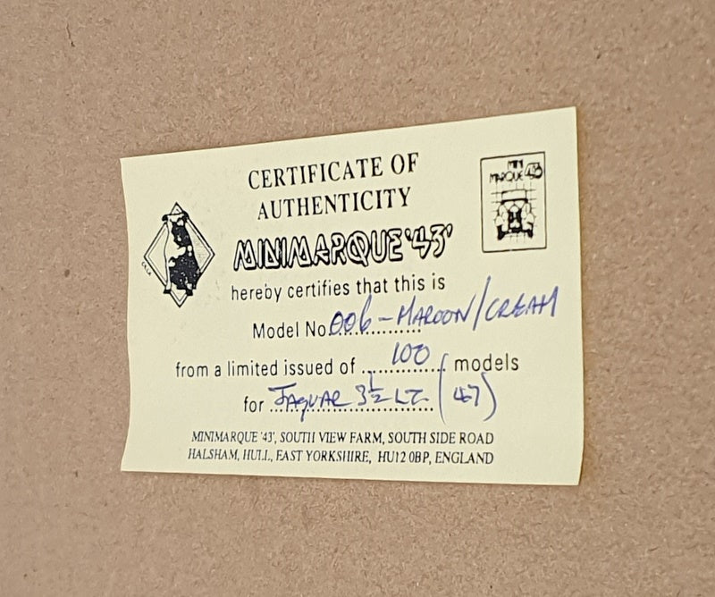 Minimarque 43 1/43 Scale UK2C - 1947 Jaguar 3.5L DHC - Maroon/Cream