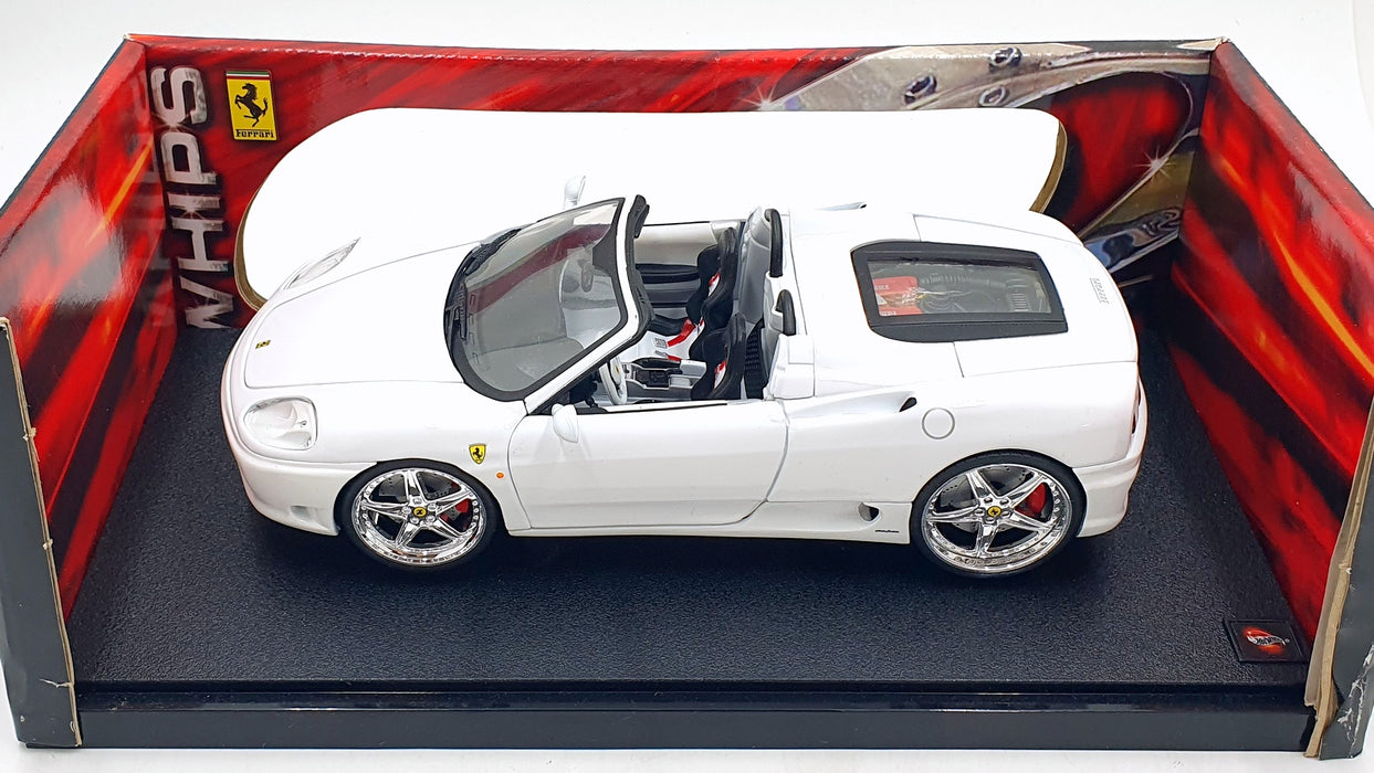 Hot Wheels 1/18 Scale Diecast C3866 - Ferrari 360 Spyder Customised - White