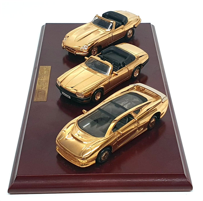 Maisto 1/38 Scale 3 Car Set 3JAGG - Jaguar E-Type XJS & XJ220 - 22ct Gold Plated