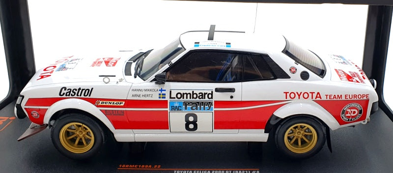 Ixo 1/18 Scale 18RMC189A - Toyota Celica 2000 GT RA21 #8 RAC Rally 1977