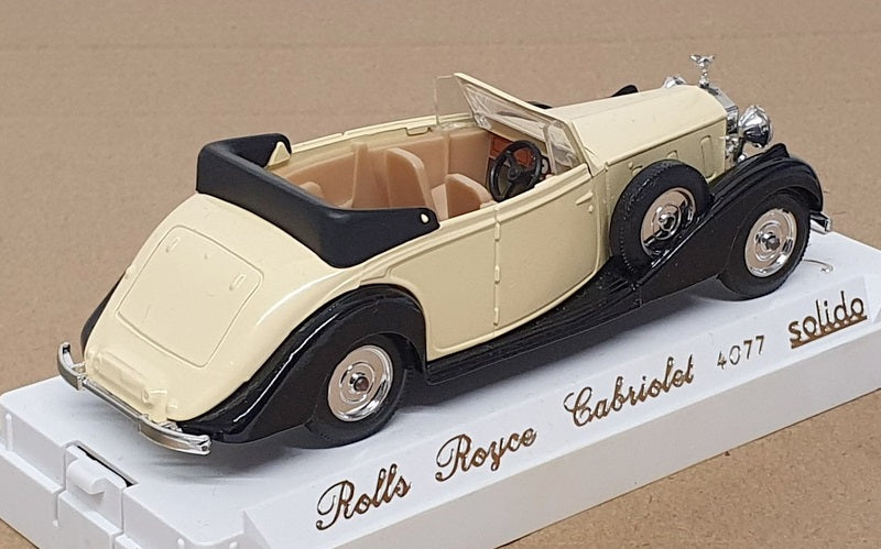 Solido 1/43 Scale Diecast 4077 - Rolls Royce Cabriolet - Cream/Black