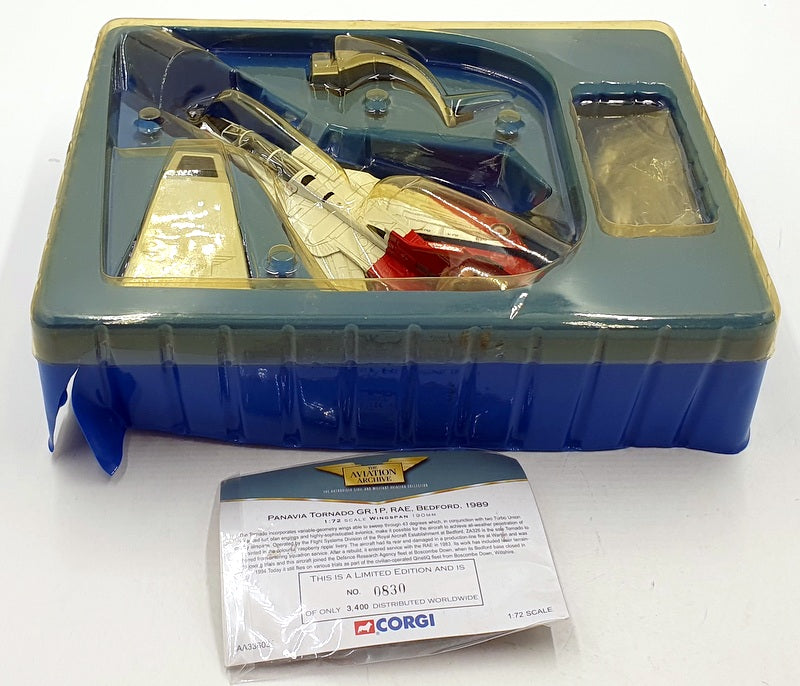 Corgi 1/72 Scale Diecast AA33603 Panavia Tornado GR.1P RAE Bedford 1989