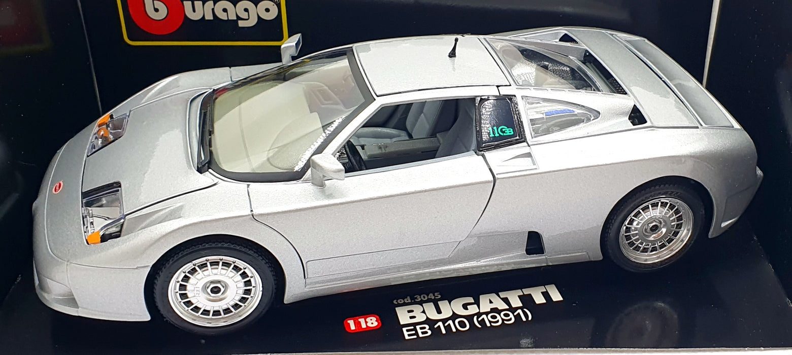 Burago 1/18 Scale Diecast 3045 - 1991 Bugatti EB 110 - Silver