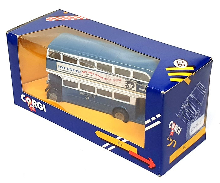 Corgi 12cm Long Diecast C599-7 - AEC Regent Bus Bradford R82 - Blue/White