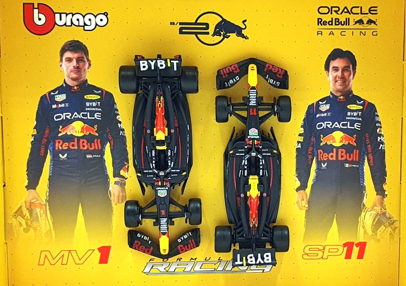 Burago 1/43 Scale 18-38099 - Red Bull F1 2X RB20 #1 #11 2024 Verstappen/Perez