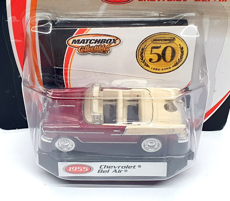 Matchbox 50 1952-2002 1/64 Scale 96979 - 1955 Chevrolet Bel Air - Dk. Red