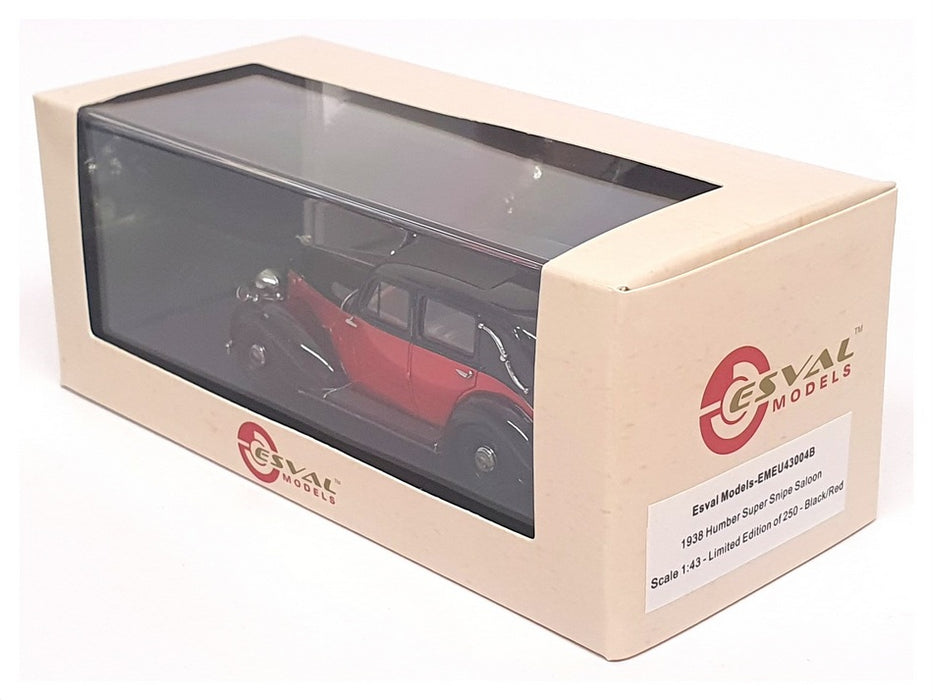 Esval Models 1/43 Scale EMEU43004B - 1938 Humber Super Snipe Saloon - Black/Red