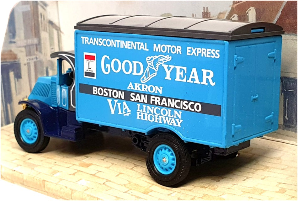 Matchbox Appx 10cm Long Diecast Y-33 - 1930 Mack AC Van "Goodyear" - Blue