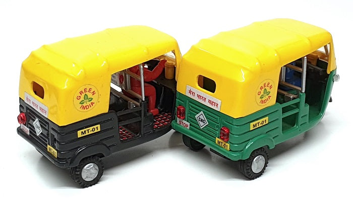 Min Toy Appx 11cm Long Pull Back & Go MT-01 - 2x Tuk Tuk Indian Taxi