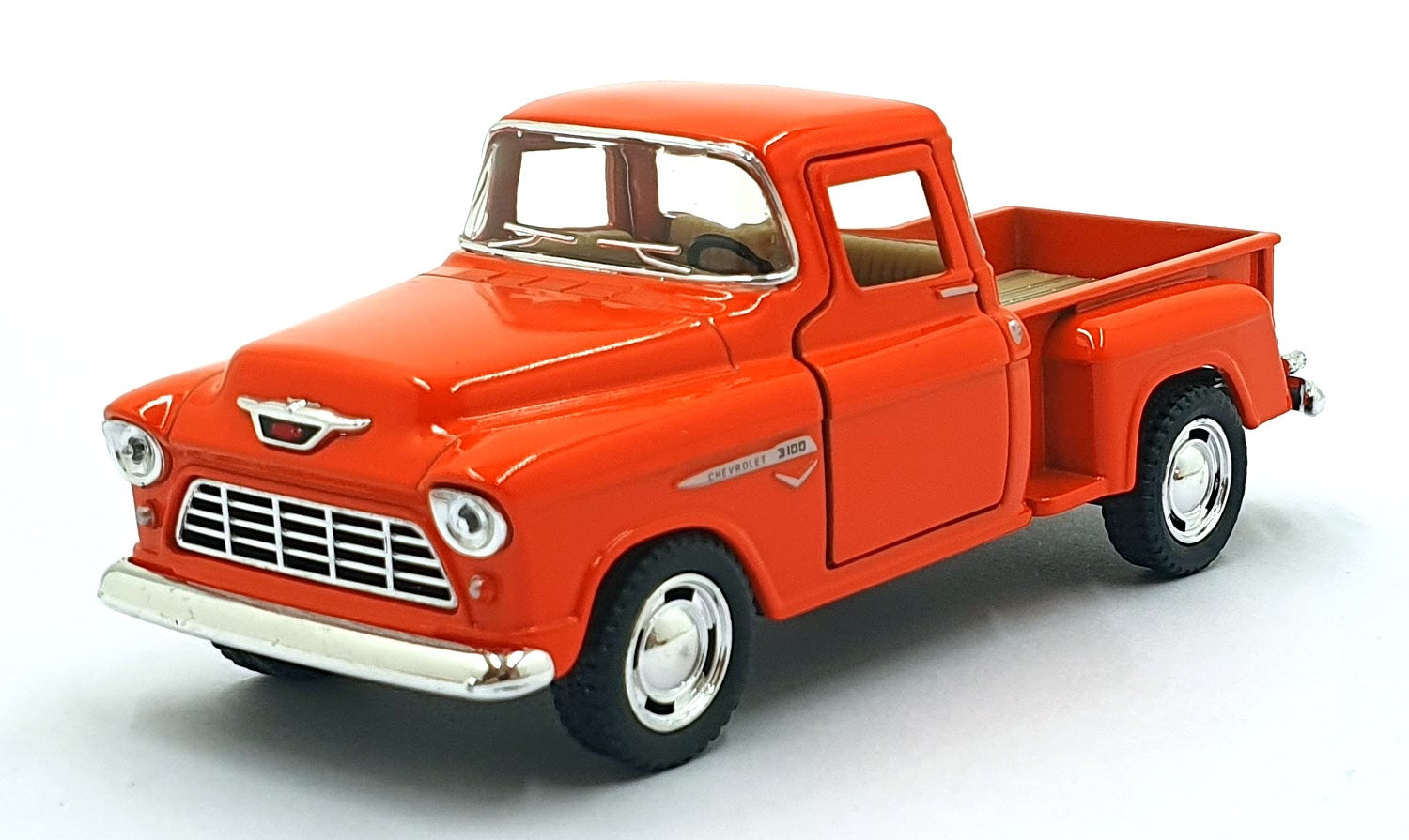 Kinsmart 1/32 Scale Pull Back & Go TY0237 1955 Chevrolet Stepside Pick Up Orange