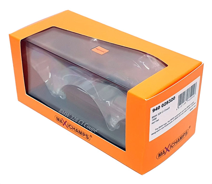 Maxichamps 1/43 Scale 940 028320 - 1999 BMW 328 CI Coupe - Met Red