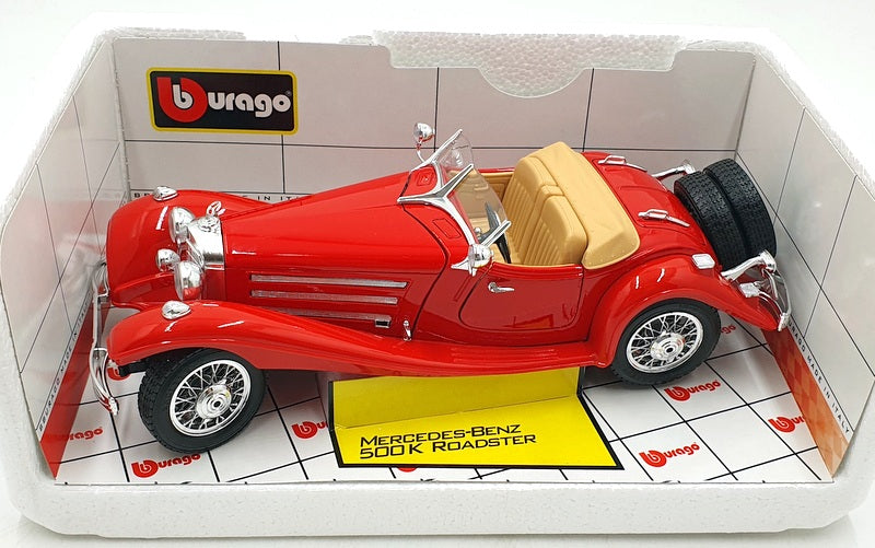 Burago 1/18 scale Diecast 3020 - Mercedes Benz 500K Roadster 1936 Red