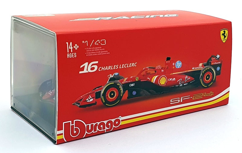 Burago 1/43 Scale 18-36843 - Ferrari SF24 #16 - Charles LeClerc