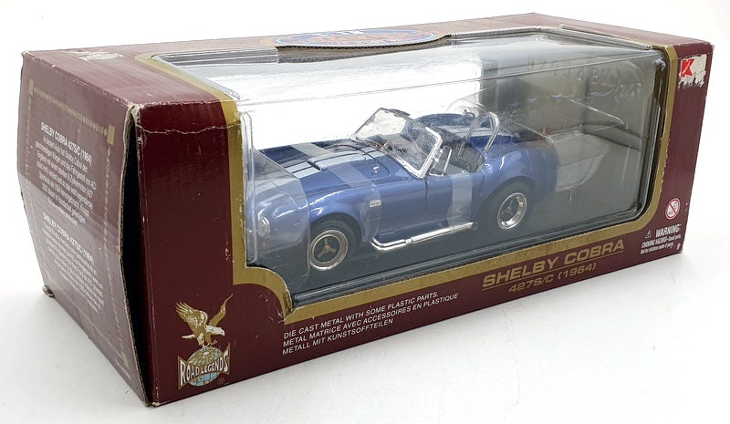 Road Legends 1/18 Scale Diecast 92058 - 1964 Shelby Cobra 427 S/C Blue/white
