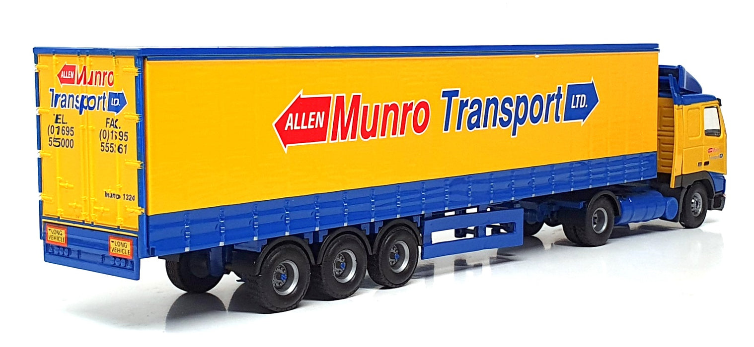 Tekno 1/50 Scale Nr. 65 Volvo FH12 Truck & Trailer Munro Trans Ltd - Yellow/Blue
