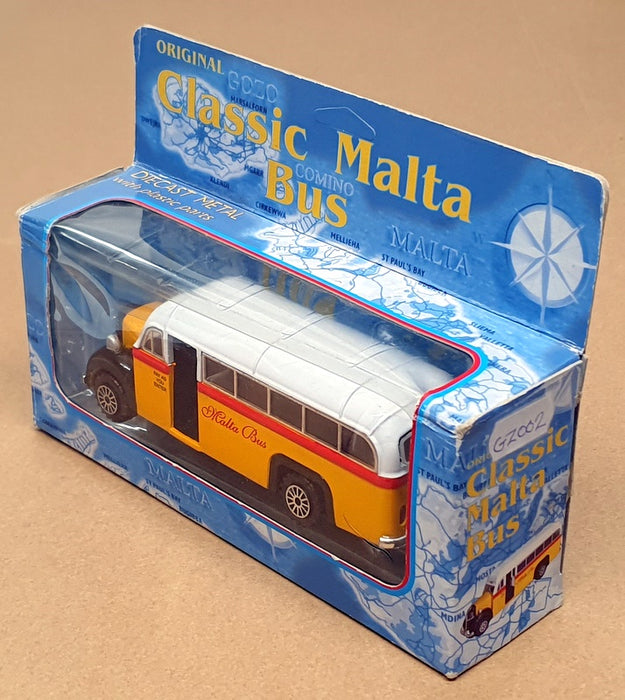Alexsandro 14cm Long Diecast GZ002 - Gozo Malta Bus Valletta - Yellow/White