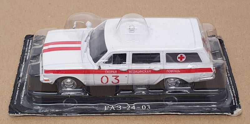 DeAgostini 1/43 Scale D1425WR - YA3-24-03 Russian Ambulance - White/Red