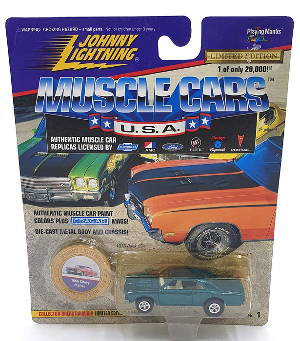 Johnny Lightning 1/64 Scale 202-01 - Muscle Cars 1966 Chevy Malibu - Met. Green
