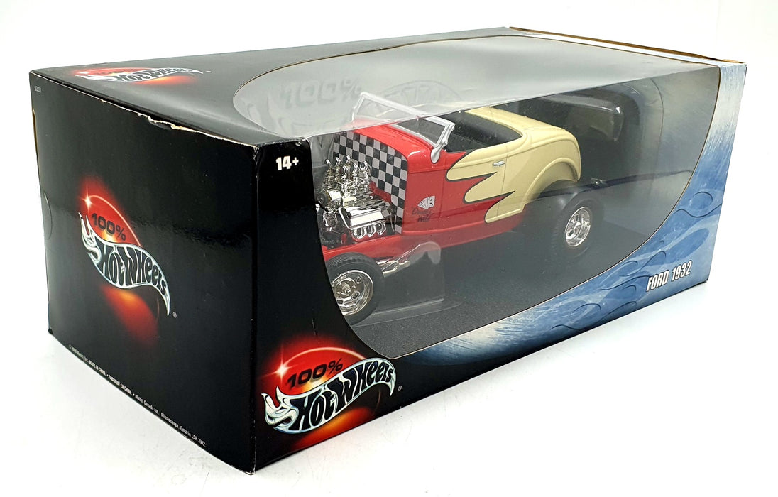 Hot Wheels 1/18 Scale Diecast 53831 - Ford 1932 Hotrod - Red/Cream